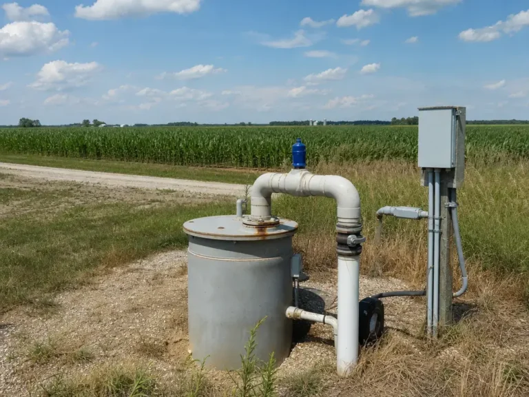 Farm well head in Tippecanoe County Indiana