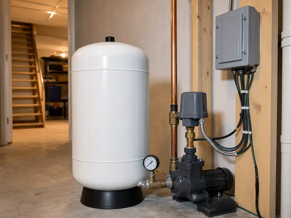 Residential pressure tank and pump switch