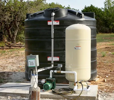Hundreds of gallons of water storage